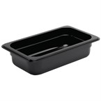 Bac Gastronorme en polycarbonate noir un quart 65mm Vogue