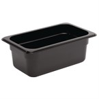 Bac Gastronorme en polycarbonate noir un quart 100mm Vogue