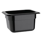 Bac Gastronorme en polycarbonate noir un sixième 100mm Vogue