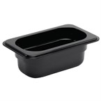 Bac Gastronorme en polycarbonate noir un neuvième 65mm Vogue