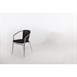 Fauteuils en rotin PE empilables Bolero noirs et aluminium (Lot de 4)