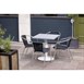 Fauteuils en rotin PE empilables Bolero noirs et aluminium (Lot de 4)