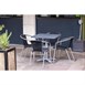 Fauteuils en rotin PE empilables Bolero noirs et aluminium (Lot de 4)