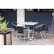 Fauteuils en rotin PE empilables Bolero noirs et aluminium (Lot de 4)