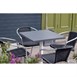 Fauteuils en rotin PE empilables Bolero noirs et aluminium (Lot de 4)