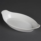 Plats ovales à oreilles blancs Olympia 290 x 166mm (Lot de 6)