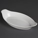 Plats ovales à oreilles blancs Olympia 290 x 166mm (Lot de 6)