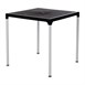 Table carrée avec pieds aluminium Bolero noire 750mm