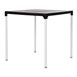 Table carrée avec pieds aluminium Bolero noire 750mm