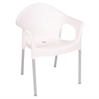 Fauteuils bistro empilables Bolero blancs (lot de 4)