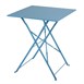 Table de terrasse carrée en acier Bolero bleu turquoise 600mm