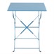 Table de terrasse carrée en acier Bolero bleu turquoise 600mm