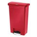 Poubelle à pédale frontale Rubbermaid Slim Jim rouge 50L