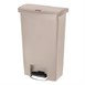 Poubelle à pédale frontale Rubbermaid Slim Jim beige 50L