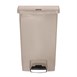 Poubelle à pédale frontale Rubbermaid Slim Jim beige 50L