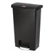Poubelle à pédale frontale Rubbermaid Slim Jim noire 50L
