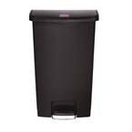 Poubelle à pédale frontale Rubbermaid Slim Jim noire 68L