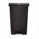 Poubelle à pédale frontale Rubbermaid Slim Jim noire 68L