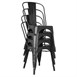 Chaises en acier noir Bolero Bistro (lot de 4)