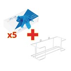 ACHAT EN GROS Gants en vinyle poudrés bleus x500 avec support mural GRATUIT
