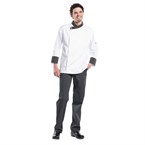 Pantalon de cuisine Chaud Devant Ligne Noir rayé noir et blanc
