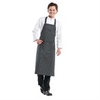 Tablier bavette Chaud Devant Remo rayé noir et blanc
