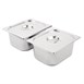 Ensemble de bacs GN 2 x 1/2 en inox avec couvercles Vogue