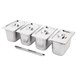 Ensemble de 4 bacs GN 1/4 en inox avec couvercles Vogue