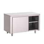 Table armoire inox avec portes coulissantes Gastro M 1400 x 700 x 850mm