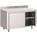 Table armoire inox avec portes coulissantes et dosseret Gastro M 1200 x 700 x 850mm