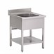 Plonge inox avec étagère basse Gastro M 1 bac 70 x 70 x 85 cm