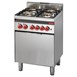 Fourneau 4 feux gaz sur four électrique à convection GN 2/3 porte pleine Gastro M 60/60CFGE/P
