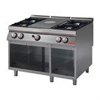 Plaque coup de feu à gaz Gastro M 700 avec 4 feux vifs sur placard ouvert GM70/120TPPCG2
