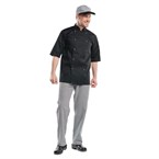 Veste de cuisine mixte Chaud Devant Hilton Poco manches courtes noire