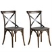 Chaises couleur noyer avec dossier croisé Bolero (Lot de 2)