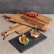Planches en acacia bords ondulés avec manche Olympia 