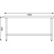 Table inox centrale Vogue 1800mm