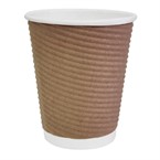 Gobelets boissons chaudes paroi isolante ondulée Fiesta Recyclable marron clair 227ml (lot de 500)
