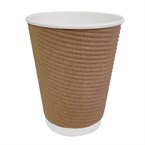 Gobelets boissons chaudes kraft paroi isolante ondulée Fiesta Recyclable 340ml (lot de 500)