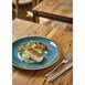 Assiettes plates rondes Olympia Kiln 280mm océan (lot de 4)