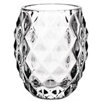 Photophore en verre transparent diamant Olympia 75mm (Lot de 6)