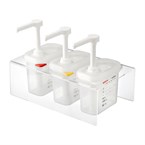 Lot de 3 distributeurs de sauce Araven GN 1/9 transparents 1,5L