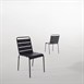 Chaise à lattes en acier Bolero grise lot de 4