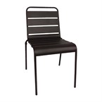 Chaise à lattes en acier Bolero noire lot de 4