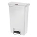 Poubelle à pédale frontale large Slim Jim Step-On Rubbermaid blanche 50L