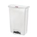Poubelle à pédale frontale large Slim Jim Step-On Rubbermaid blanche 90L