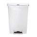 Poubelle à pédale frontale large Slim Jim Step-On Rubbermaid blanche 90L