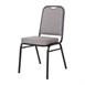 Chaise de banquet avec dossier carré et tissu gris Bolero lot de 4