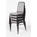 Chaise de banquet avec dossier carré et tissu gris Bolero lot de 4