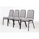 Chaise de banquet avec dossier carré et tissu gris Bolero lot de 4
